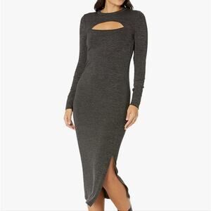 French Connection Black Knit Cutout Midi Dress XS NWT